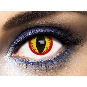 Lentilles Fantaisies – Rouge et Jaune - "Devil" - 1 Jour (Sans correction)