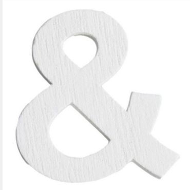 Lettre & en Bois Blanc - 5 cm