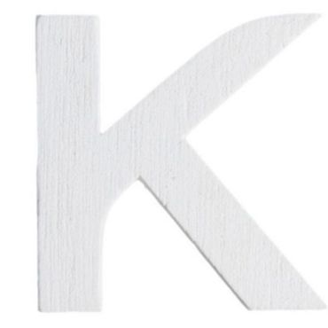 Lettre K en Bois Blanc - 5 cm