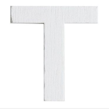 Lettre T en Bois Blanc - 5 cm