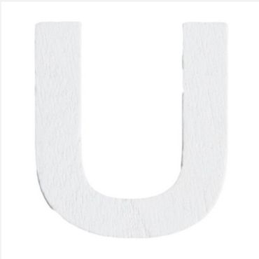 Lettre U en Bois Blanc - 5 cm