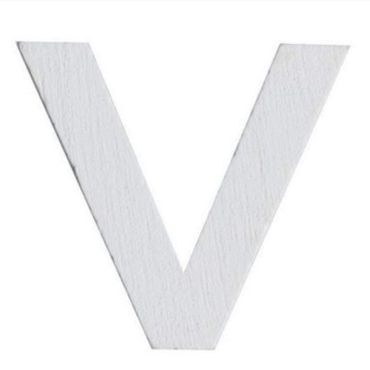 Lettre V en Bois Blanc - 5 cm