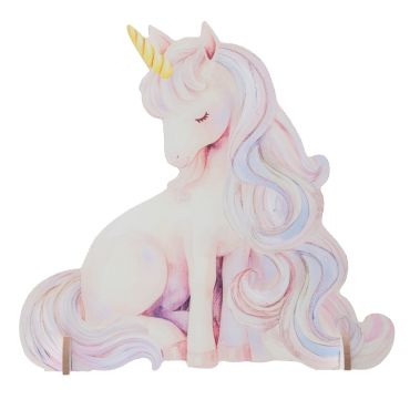Décoration en bois licorne magique rose pour anniversaire fille | jourdefete.com