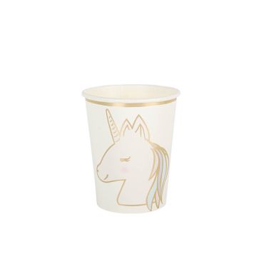 8 gobelets en carton anniversaire licorne pastel | jourdefete.com