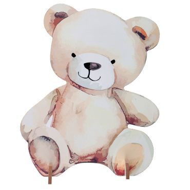 Décoration ourson bois ivoire baptême baby shower | jourdefete.com