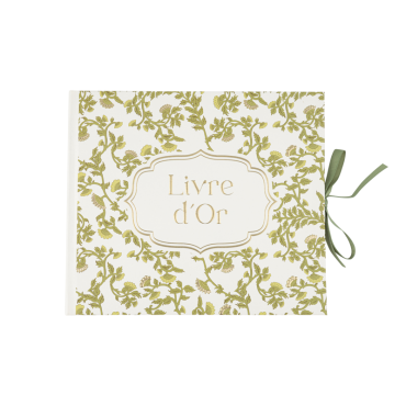 Livre d’or Botanica Verde pistache crème & or | jourdefete.com
