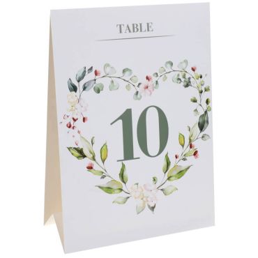 Lot de 10 marque-tables - Mariage Végétal | jourdefete.com