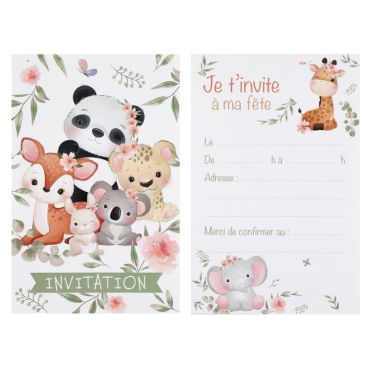 Lot de 6 cartons d'invitation - Explorateur | jourdefete.com