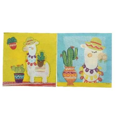 Lot de 20 Serviettes en Papier Lama | jourdefete.com