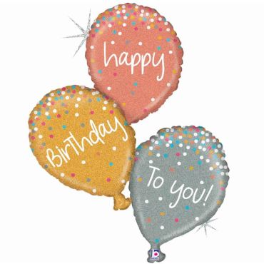 ballon aluminium scintillant happy birthday to you de 102 cm | jourdefete.com