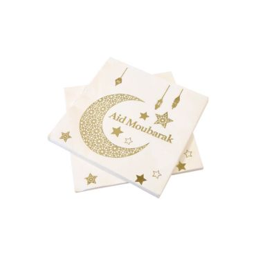 Lot de 20 serviettes - 33 x 33 cm - Collection Aid Moubarak | jourdefete.com