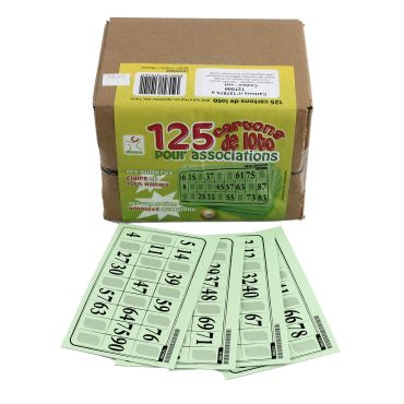 Pack 125 Cartons Rigides de Loto - Vert 