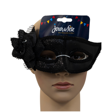 Loup noir avec fleur | jourdefete.com