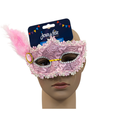 Loup rose avec plume et pierre | jourdefete.com Loup rose avec plume et pierre | jourdefete.com