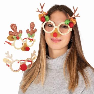 lunettes à paillettes renne pour adulte | jourdefete.com