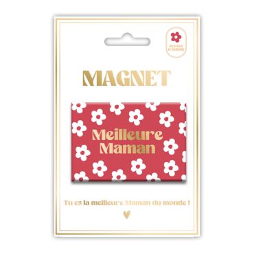Magnet fleuri "Meilleure Maman" à offrir pour la fête des mères | jourdefete.com
