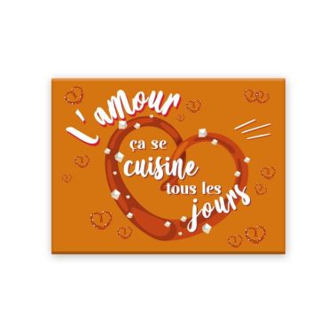 Magnet l'amour ça se cuisine tous les jours orange | jourdefete.com