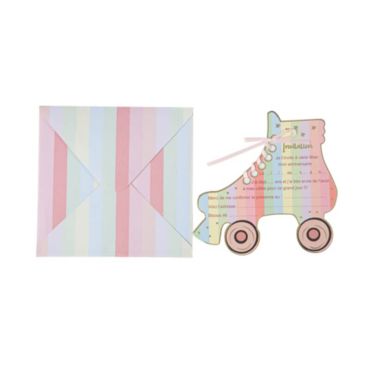 8 invitations avec enveloppes - Collection Mahault Pastel et Or