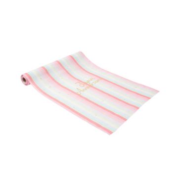 chemin de table joyeux anniversaire collection Mahault Pastel et Or