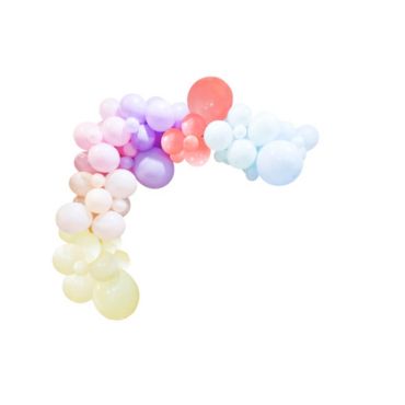 kit arche de 82 ballons multicolore Mahault Pastel et Or