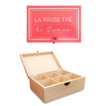 Boîte à thé rose la pause thé de maman | jourdefete.com
