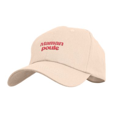 Casquette beige brodée Maman Poule pour la fête des mères | jourdefete.com