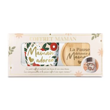 Optez pour ce coffret "Maman" contenant une tasse à café ainsi qu'une sous-tasse lors de la fête des mères | jourdefete.com Optez pour ce coffret "Maman" contenant une tasse à café ainsi qu'une sous-tasse lors de la fête des mères | jourdefete.com
