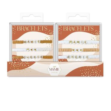 Des bracelets avec écrit "Mamie Chérie" à offrir à votre grand-mère | jourdefete.com