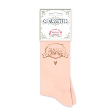 Une paire de chaussettes mamie chérie roses | jourdefete.com
