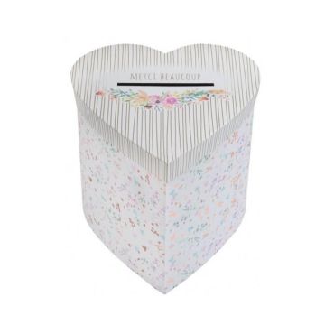 urne en forme de cœur merci beaucoup mariage fleuri | jourdefete.com