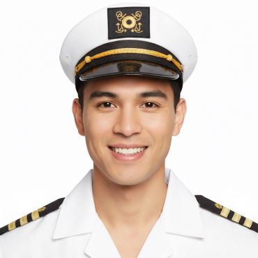 Casquette de capitaine de navire blanche | jourdefete.com