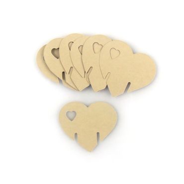 12 Marque-Places Cœur - Taupe