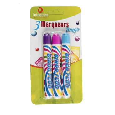 Lot de 3 Marqueurs Bingo - Violet, Rose et Bleu
