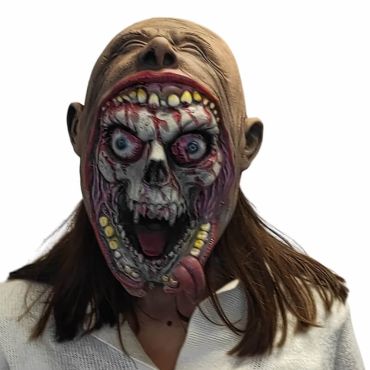 Un dégoutant masque de double-tête ensanglantée pour Halloween | jourdefete.com