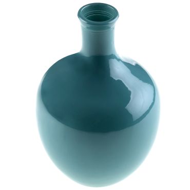 Petit vase Dame Jeanne en verre bleu arrondi | jourdefete.com