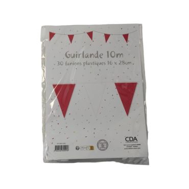guirlande 10m rouge blanc | jourdefete.com