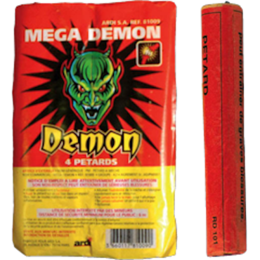 Pack de 4 pétards Mega Démon | jourdefete.com