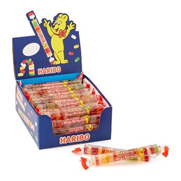 Bonbons Haribo Méga Roulette aux saveurs fruitées en rouleaux | jourdefete.com