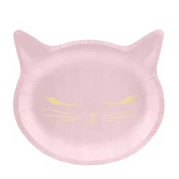 assiettes-carton-chat-rose|jourdefete.com