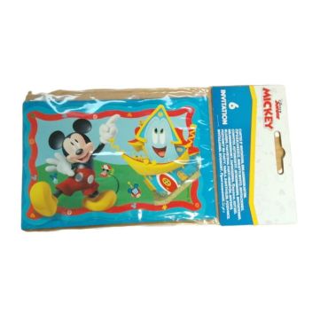 6 invitations cartes et enveloppes anniversaire Mickey