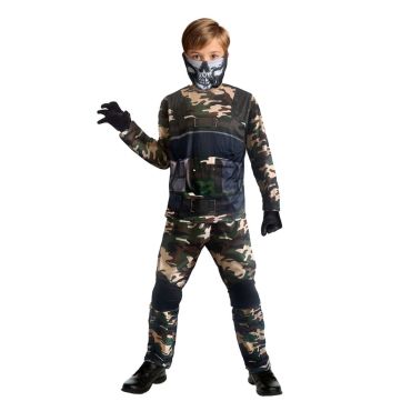 Déguisement militaire pour enfant avec masque et tenue camouflage | jourdefete.com