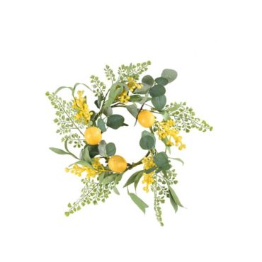 couronne de citrons et de mimosa 40 cm