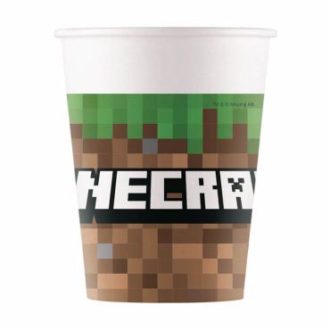 Placez ces sublimes gobelets en carton FSC® - 20 cl - Minecraft™ sur la table lors de l’anniversaire de votre enfant | jourdefete.com
