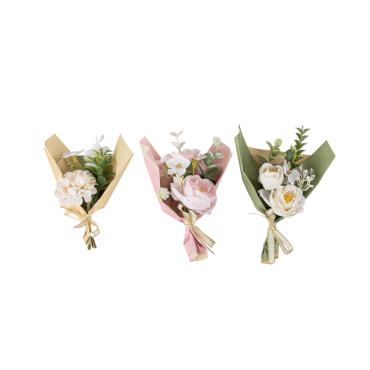 Mini bouquet de fleurs en papier et ruban, accessoire déco chic | jourdefete.com