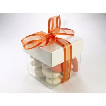 Mini cubes à dragées fond transparent x10 - Coloris au choix