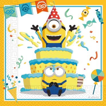 20 serviettes en papier Les Minions 2™ | jourdefete.com