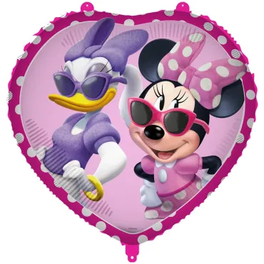 Ballon en forme de cœur avec Minnie et Daisy pour une fête adorable | jourdefete.com