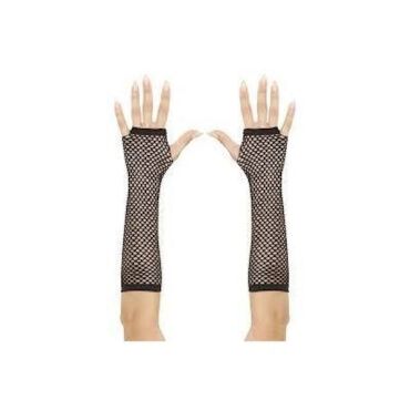 Mitaines résille noires longues 23 cm, élégance et style | jourdefete.com