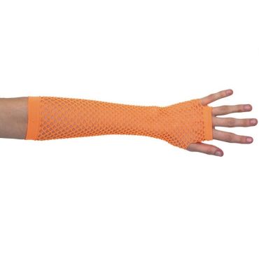 Mitaines Longues Oranges Fluo en Résille