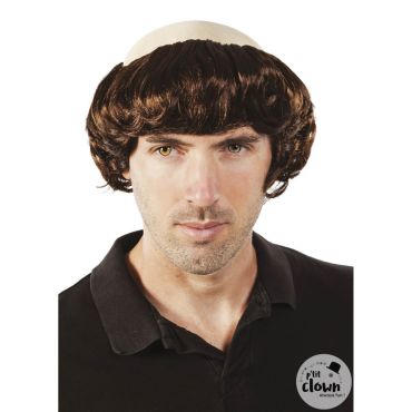 Perruque moine crâne dégarni marron pour déguisements | jourdefete.com